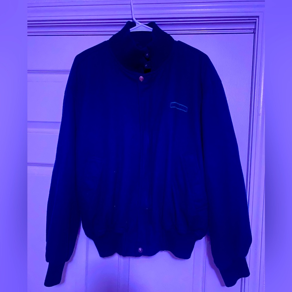 Green Vintage Blue Drake & Co Bomber Jacket Zip Up